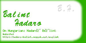 balint hadaro business card